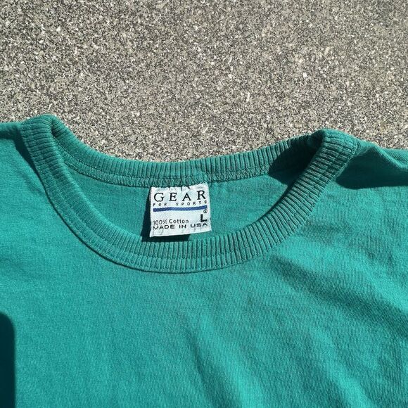 Vintage 90's Gear for Sports Norway Pocket T-Shirt Mens Large Teal Green USA - Picture 4 of 5